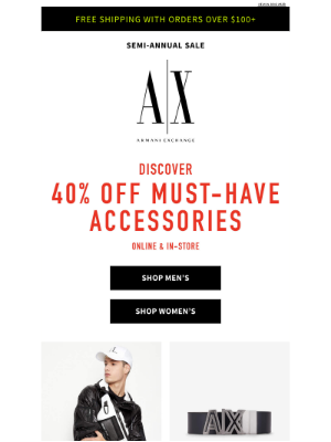 Armani Exchange - Accessories Sale: 40% Off