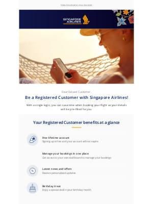 Singapore Airlines - Enjoy a seamless booking experience. Create your Registered Customer profile now!