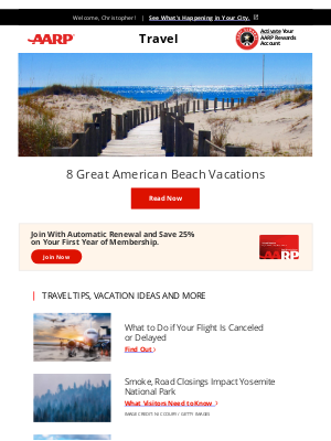 AARP - Christopher, 8 Great American Beach Vacations