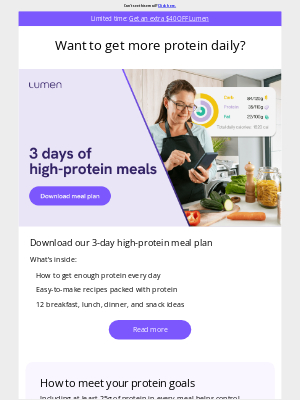 Lumen - Free download! Get our 3-day high-protein meal plan