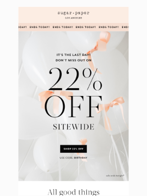 Sugar Paper - 🎉 Last Call For 22% OFF