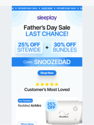 Sleeplay - ⏳LAST CHANCE! Father's Day Sale Ends Tonight!