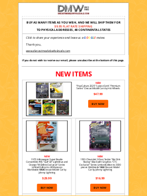 Diecast Models Wholesale - New Arrivals & Back in Stock Notification