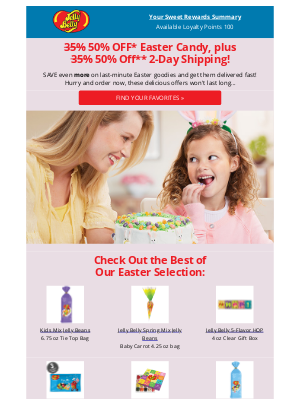 Jelly Belly Candy Company - Last Chance: 50% Off Easter Candy and 2-Day Shipping Ends TONIGHT!