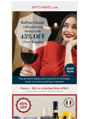Gift Basket - Limited Offer - Save 45% + Free Shipping Today!