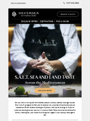 Taste your way through the Med with our S.A.L.T. program
