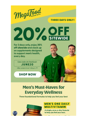 MegaFood - Shop Now & Save 20% on Everything! 🎉