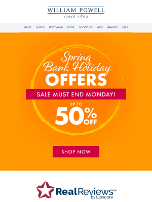 William Powell - Tick...Tock...Spring Sale Ends Monday! ⏰