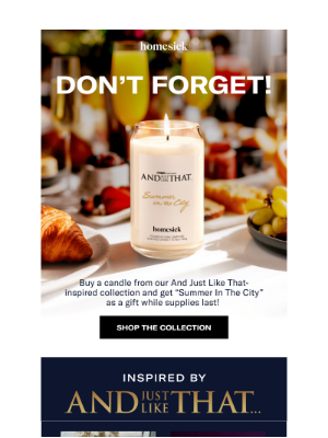 Homesick Candles - Attn: Fans Of And Just Like That…💋