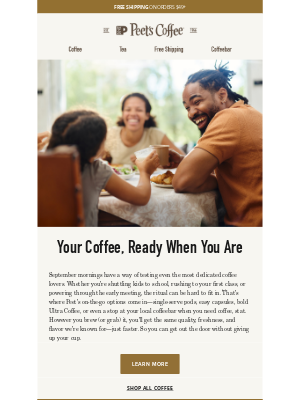 Peet's Coffee - Back-to-school mornings? We’ve got you