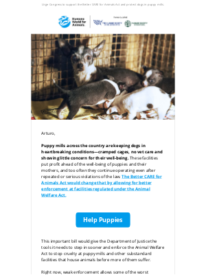 Humane Society of the United States - Help stop puppy mill cruelty before it’s too late