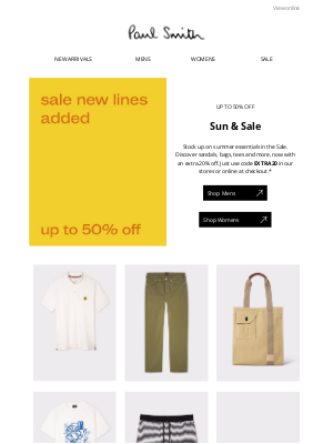 Paul Smith (UK) - Sunny day Sale essentials: extra 20% off