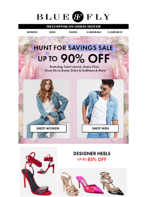 Bluefly - Hunt for SAVINGS SALE! Up to 90% Off