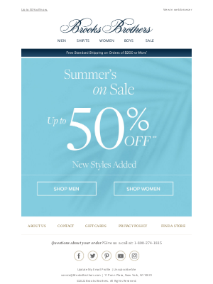 Brooks Brothers - Summer’s *really* on sale