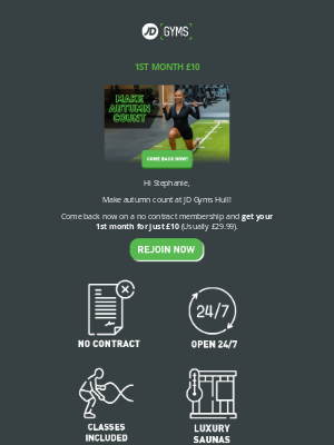 1st month £10! Make Autumn Count 💪
