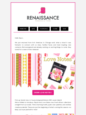 Renaissance Ribbons - ✂️ Back from H+H + New Ribbons + Big Soft & Stable Sale!