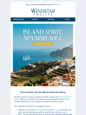 Windstar Cruises - Just Unveiled: Explore Our New Canary Islands Voyages