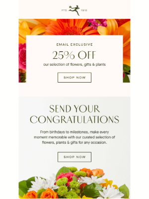 FTD Flowers - 25% Off Blooms - Perfect for Any Occasion!