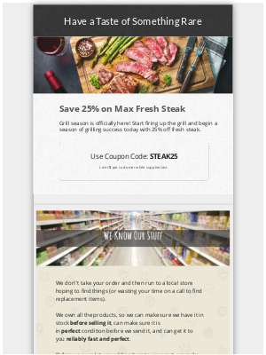 MaxDelivery - Hello Summer 😎 Grill season is here with 25% off 🥩
