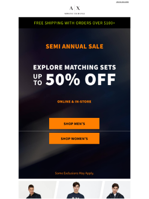 Armani Exchange - Explore Up To 50% Off Matching Sets