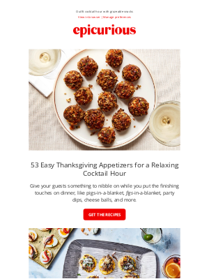 Epicurious - 53 easy Thanksgiving appetizers