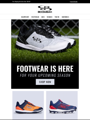 Boombah, Inc. - New Footwear for Your Upcoming Season!