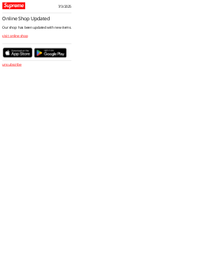 Supreme - Online Shop Update