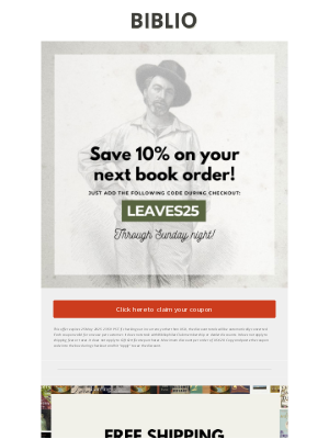 Biblio - Final hours: Save up to $20 before midnight