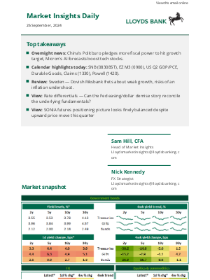 Lloyds Bank - Lloyds Bank Market Insights Daily - 26 September 2024