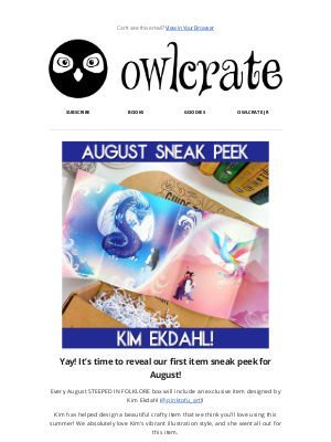 Owl Crate - August SNEAK PEEK!