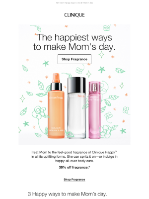 Clinique (Canada) - Smile 😊 30% off Clinique Happy (and all fragrance).
