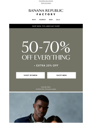 Banana Republic Factory - Shop the Labor Day Event