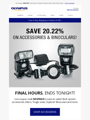 Olympus - Save 20.22% on Accessories: Final Hours