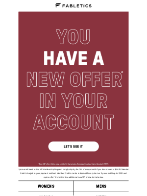 Fabletics - OPEN FOR SAVINGS