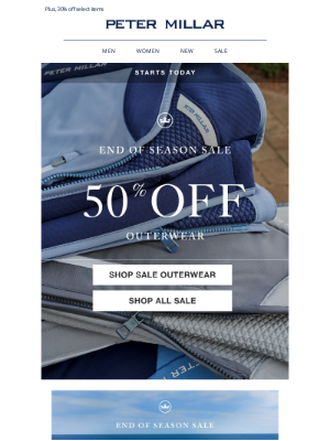 Peter Millar - 50% Off Select Outerwear Starts Today