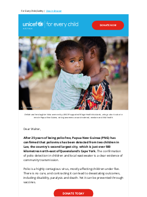 UNICEF (Australia) - 🚨URGENT: Papua New Guinea polio outbreak