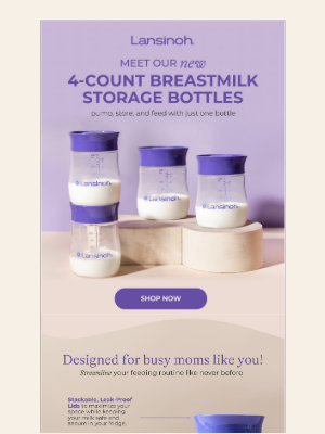 Lansinoh - Our Milk Storage Bottles Just Got a Glow Up 💜