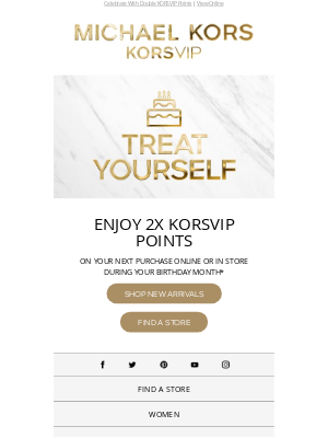 Michael Kors - Your Birthday Double Points Are Inside!