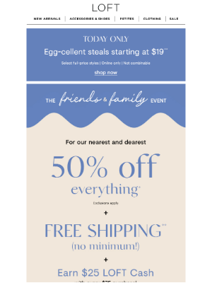 LOFT - TODAY ONLY: Egg-cellent steals starting at $19! 🐣