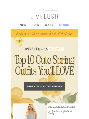 Lime Lush Boutique - ENDS TOMORROW ⏳💐 30% OFF All Tops, Jeans, Bottoms & Outerwear!