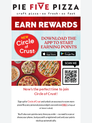 Pie Five Pizza - Perks, points, and pizza — yes please.
