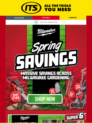 INDUSTRIAL TOOL SUPPLIES - Milwaukee SPRING SAVINGS - Save BIG on Gardening! 🌲🍃