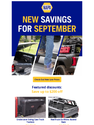 NAPA AUTO PARTS - Hey, Discover September's Best Offers!