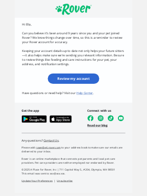 Rover.com - 9-year account review time for you & your pet