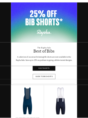 Rapha - The Sale: Save 25% on bib shorts