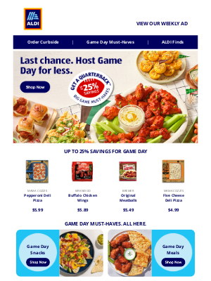 ALDI - 🏈🍕 Last Minute Game Day savings right here.