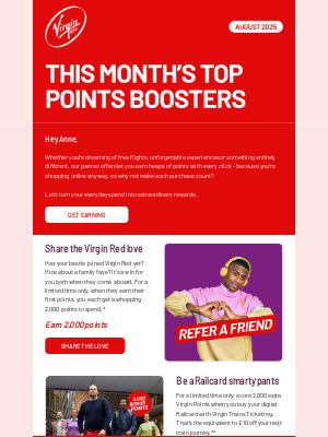 Virgin America - Anne, your top Points Boosters are here 🚀
