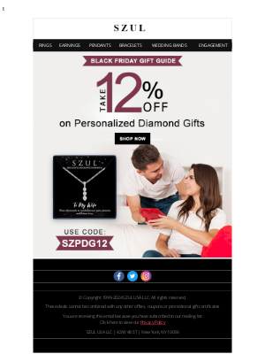 Szul - Big Discounts on Black Friday - Take 12% Off on Personalized Diamond Gifts!