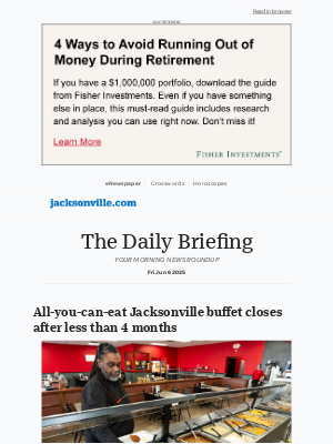 The Florida Times-Union - Daily Briefing: All-you-can-eat Jacksonville buffet closes after less than 4 months