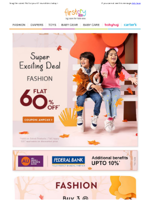 FirstCry (India) - 🥳️ Enjoy Flat 60% OFF on Exciting Fun Styles
